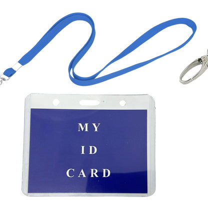 Clear Plastic ID Card Holder with Neck Lanyard