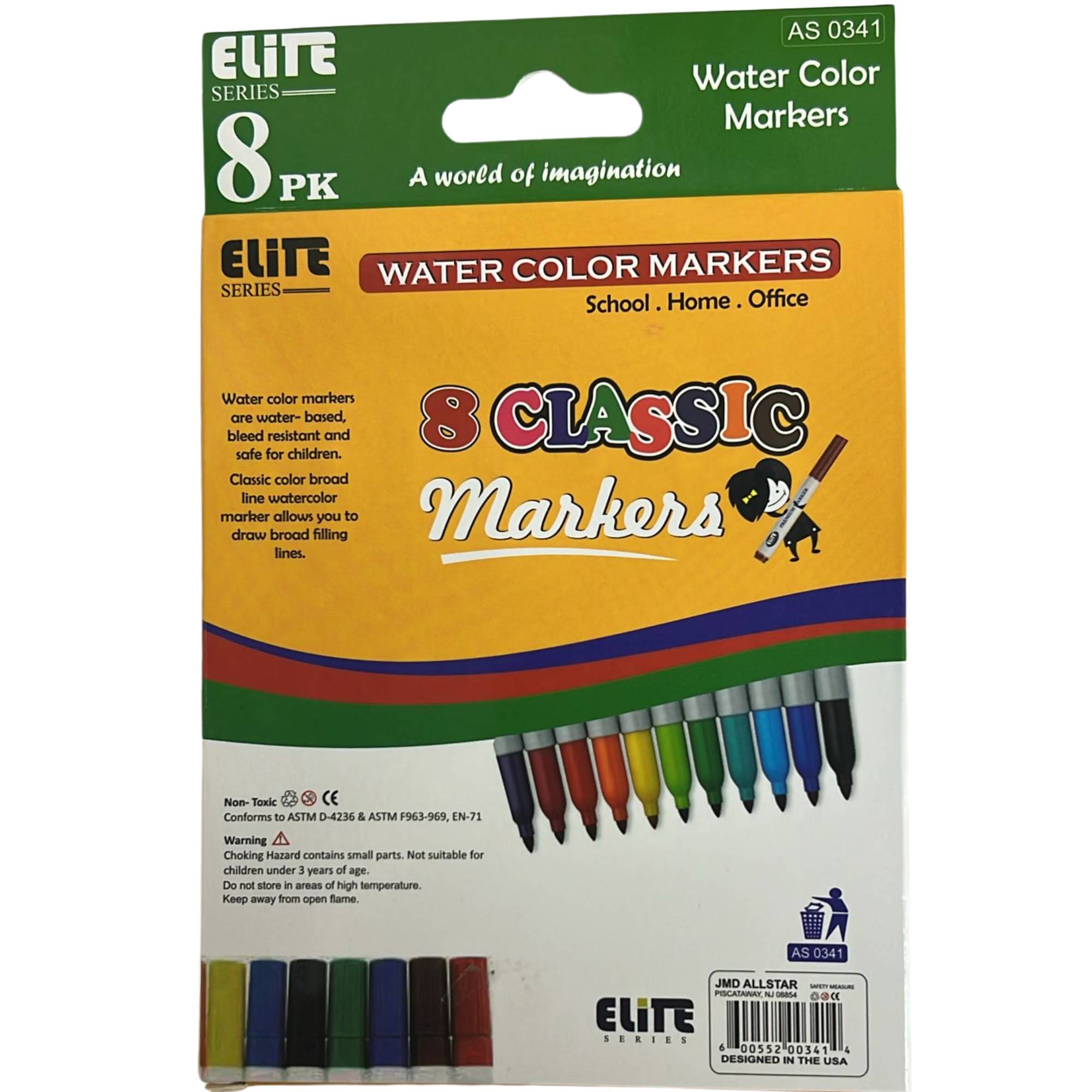 Elite Series – Vibrant Watercolor Markers: 8 Pack Markers School product image 5