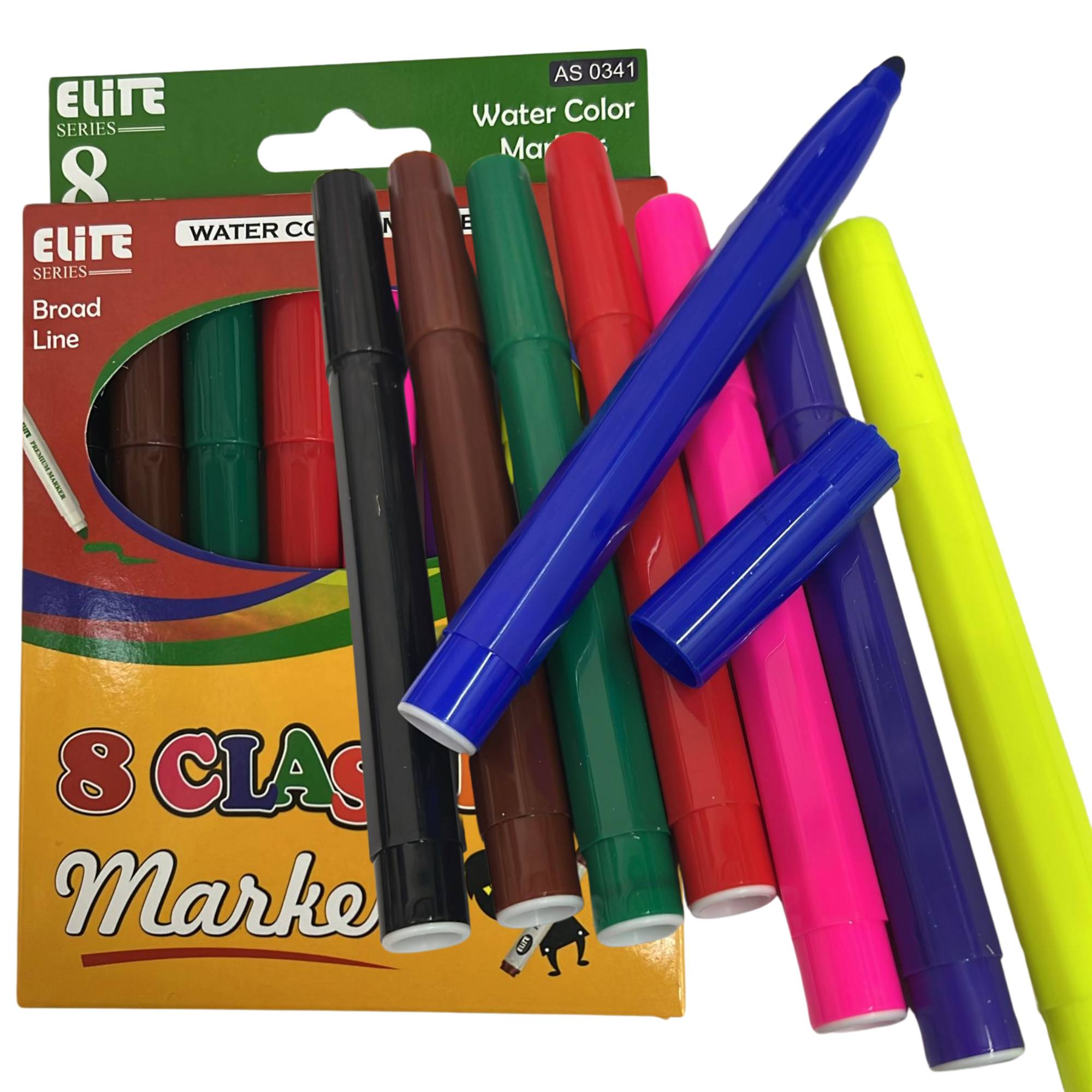 Elite Series – Vibrant Watercolor Markers: 8 Pack Markers School product detail image