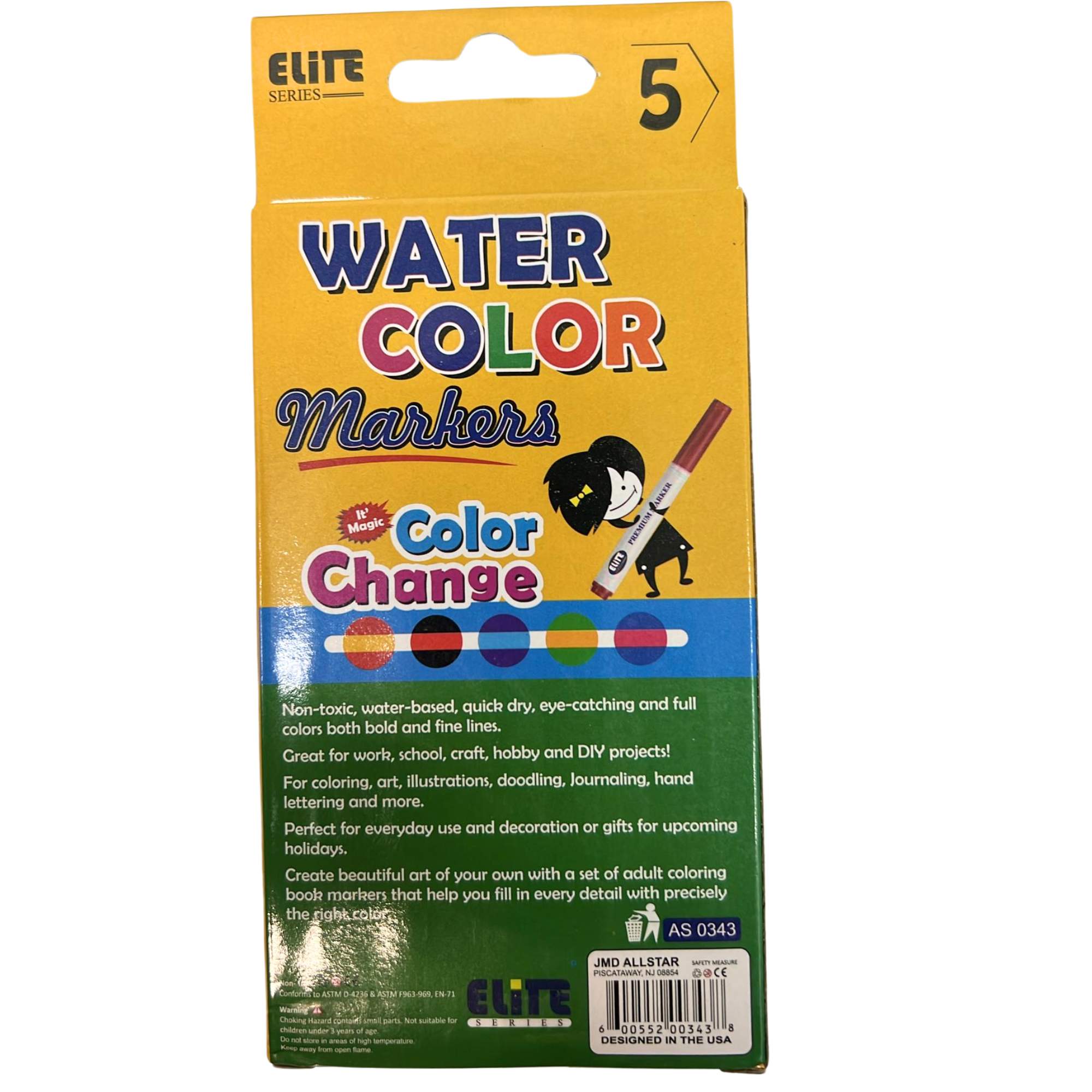 Elite Series – Vibrant Watercolor Markers: 5 Pack Markers School lifestyle use image