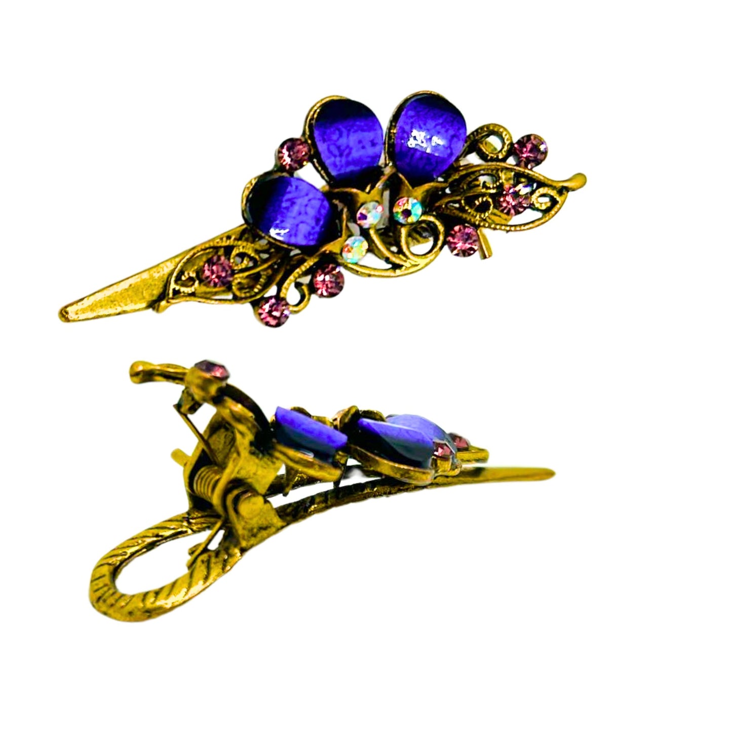 Vintage Hair Clip with Precious Stones