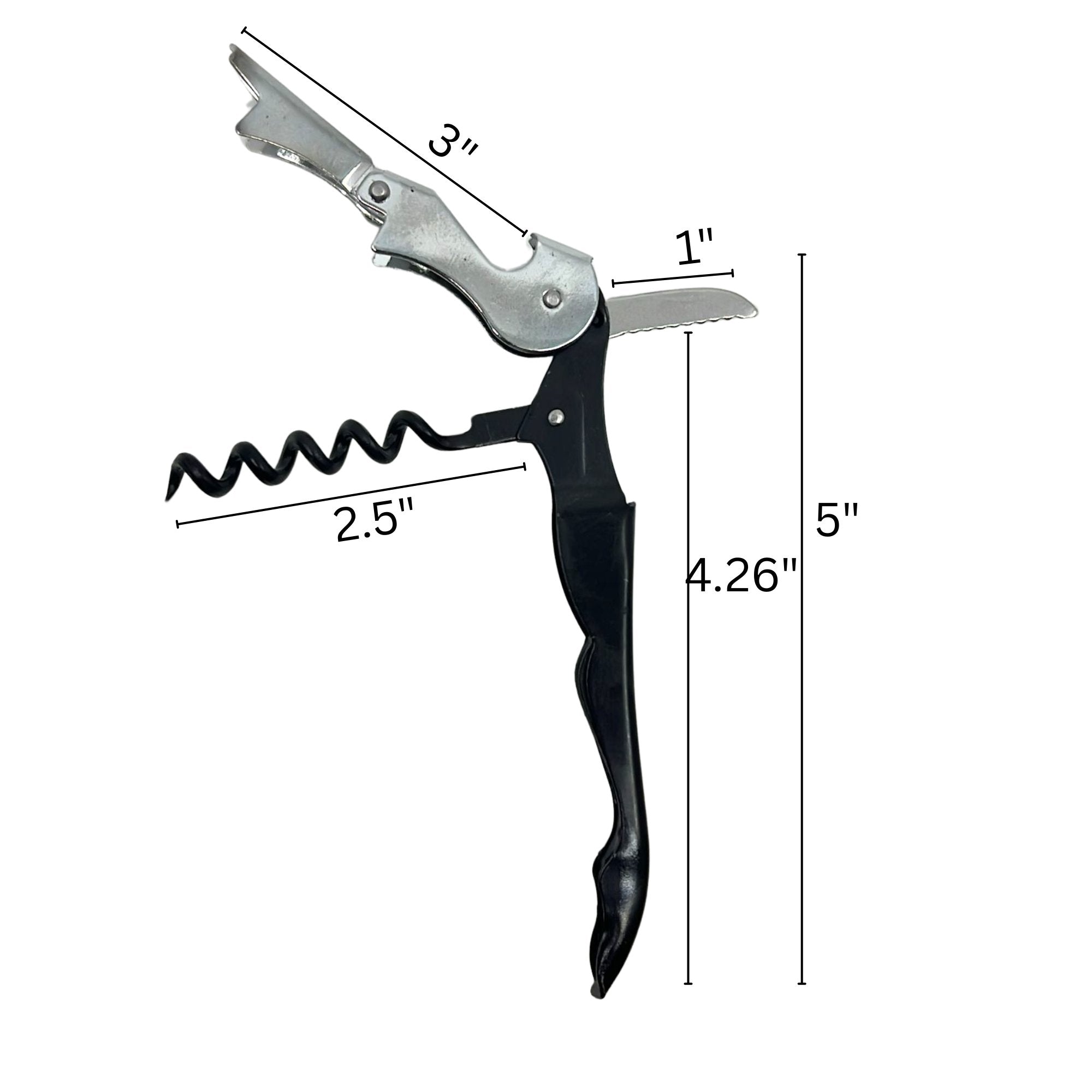 Waiter’s Corkscrew with Foil Cutter 2 in 1 Tool: 1 Pack Bottle Openers Kitchen Accessories product detail image