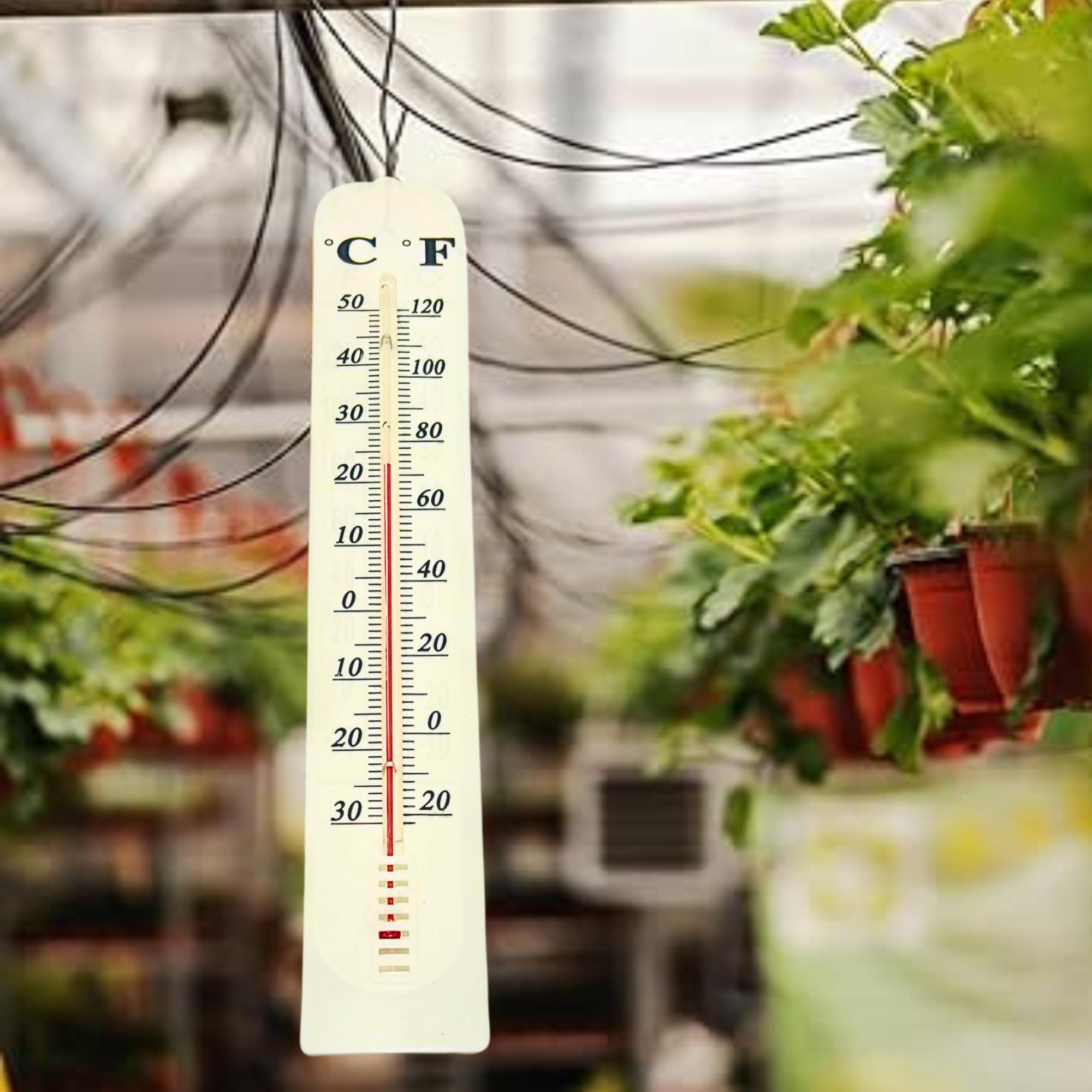 WeatherPro Outdoor Wall Thermometer: 1 Pack Household Thermometer Household Essentials size and feature image