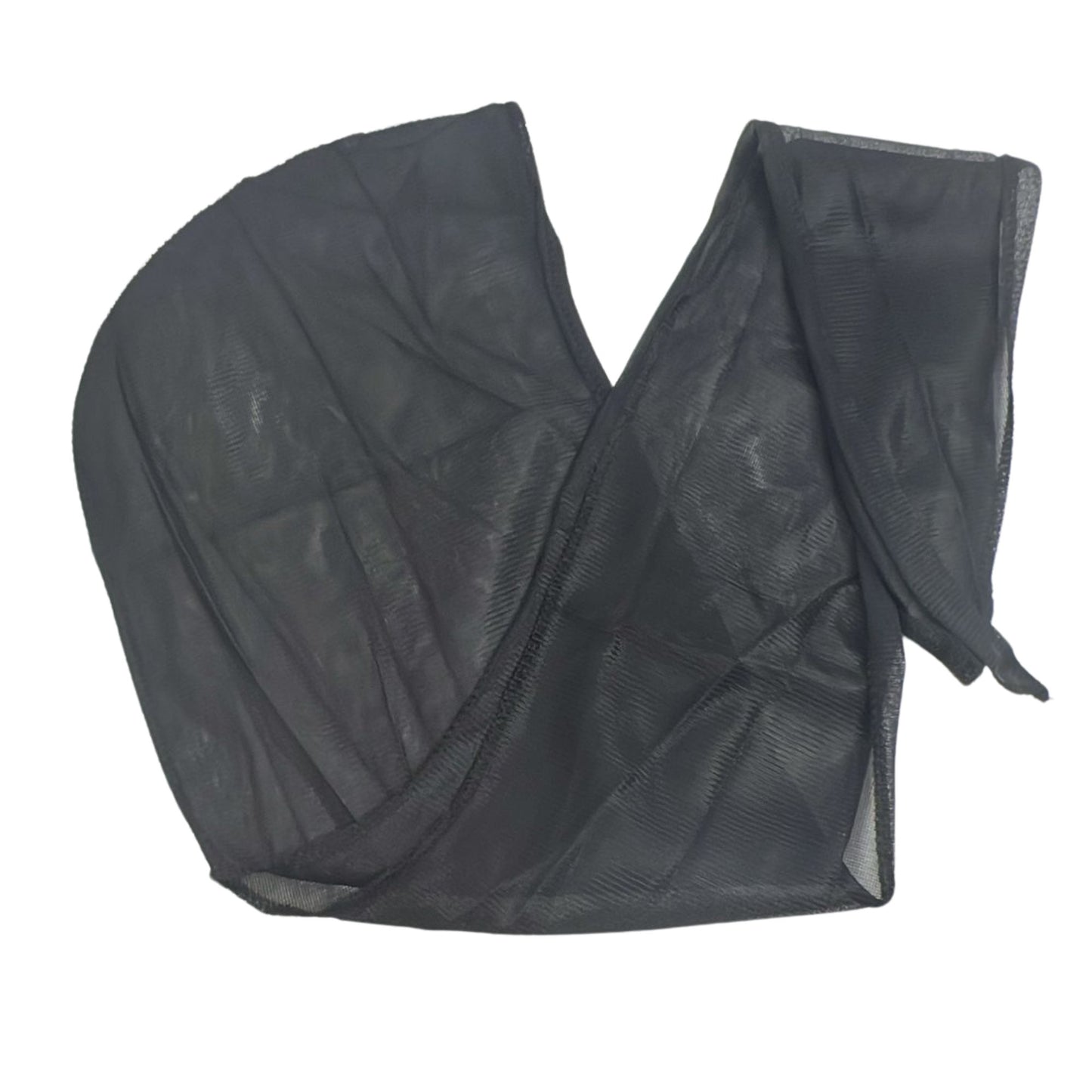Waterproof Satin Wrap Cap Black X-Large