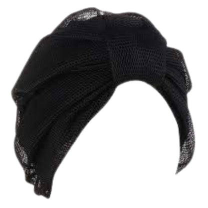 Waterproof Satin Wrap Cap Black X-Large