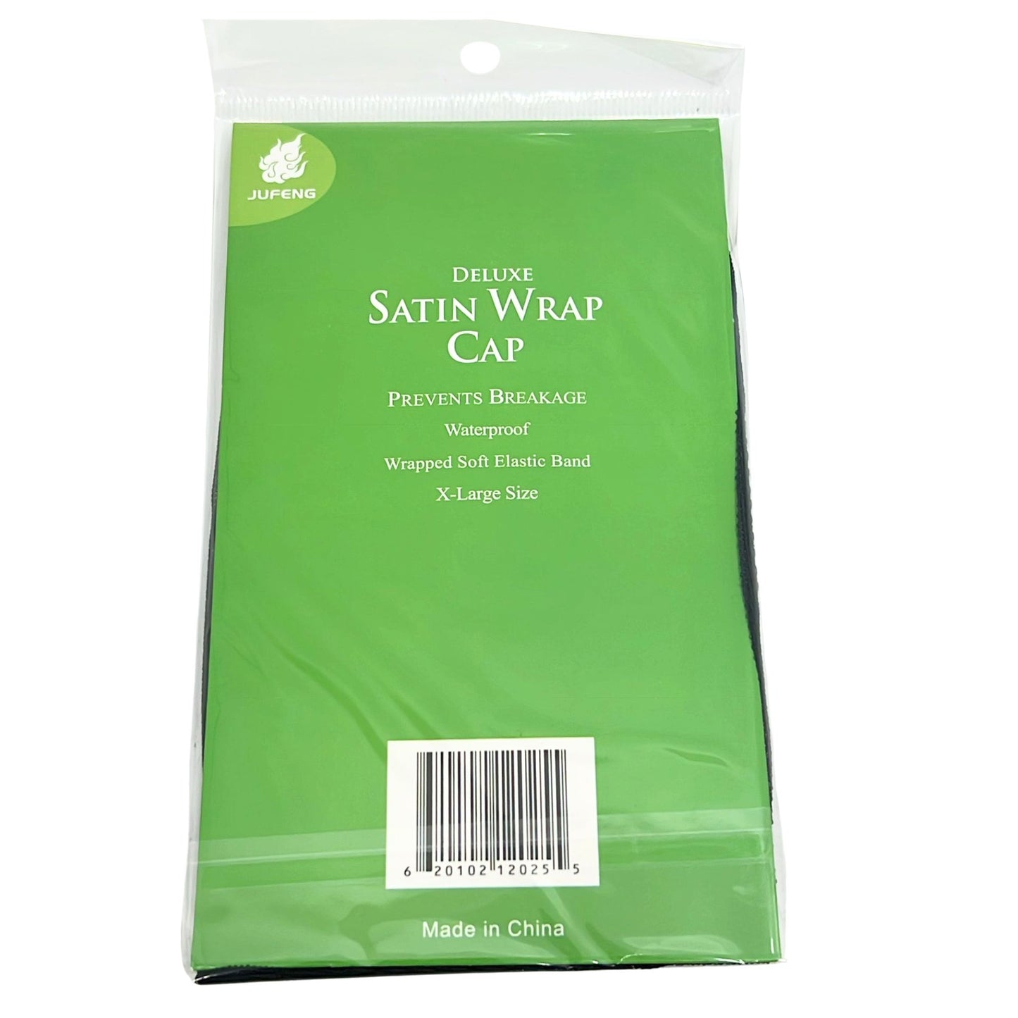 Waterproof Satin Wrap Cap Black X-Large