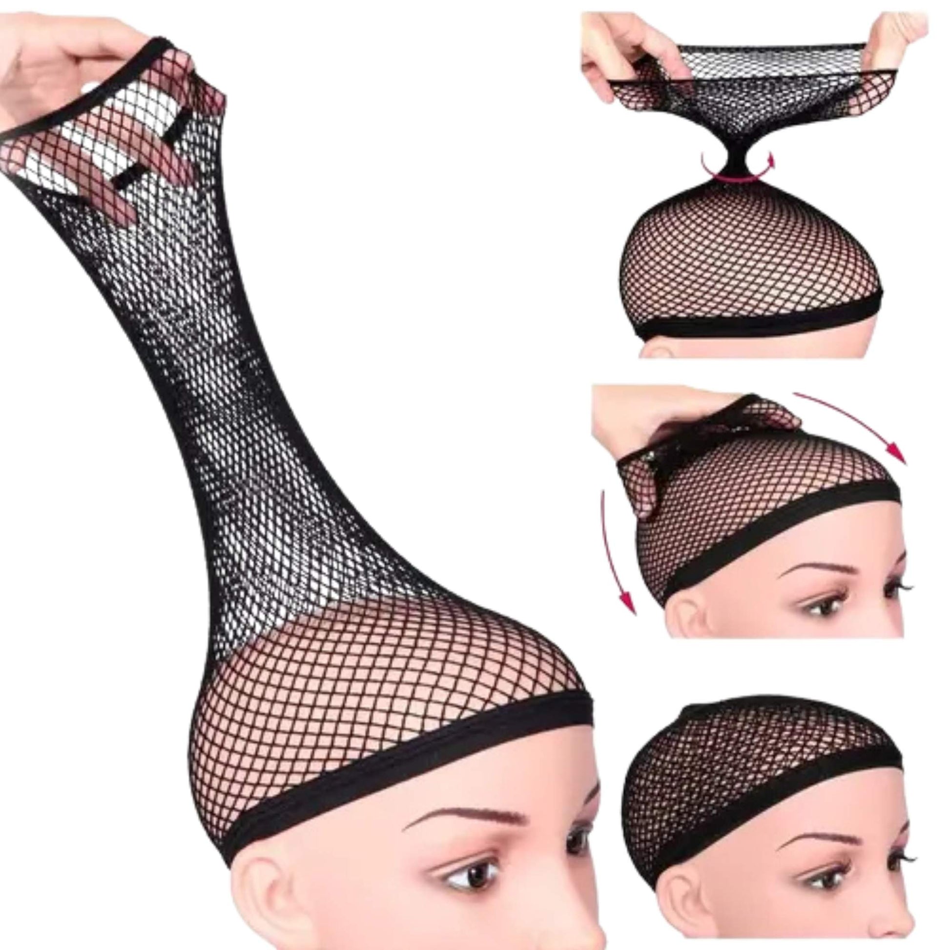 Weaving Cap Invisible Nylon Hair Net with Elastic – One Size Fits Most