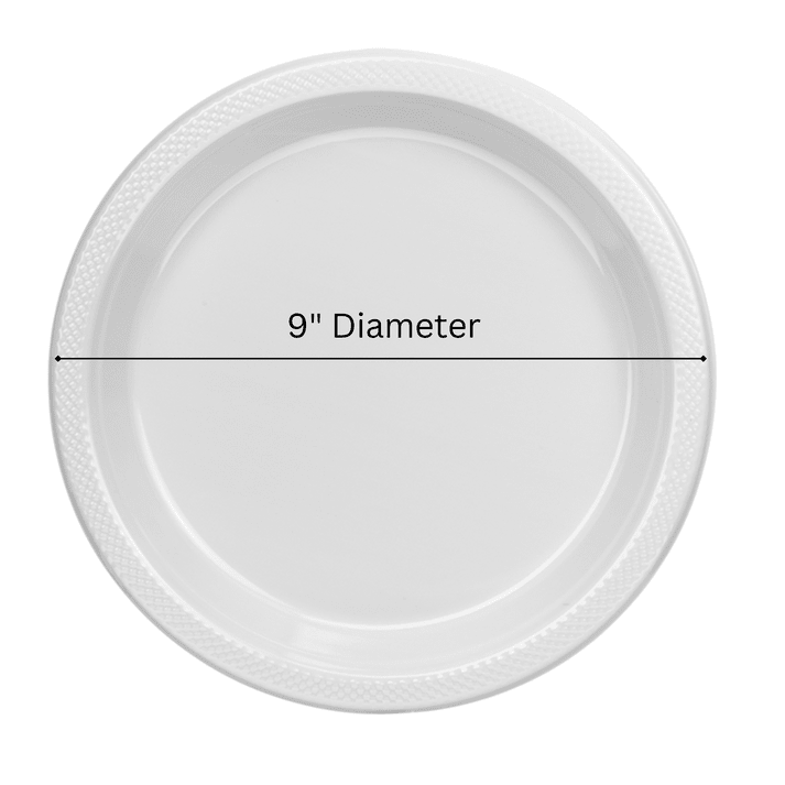 Disposable 9" White Diner Plastic Plates: 5 Pack Kitchen Catalog, Disposable Plates product detail image