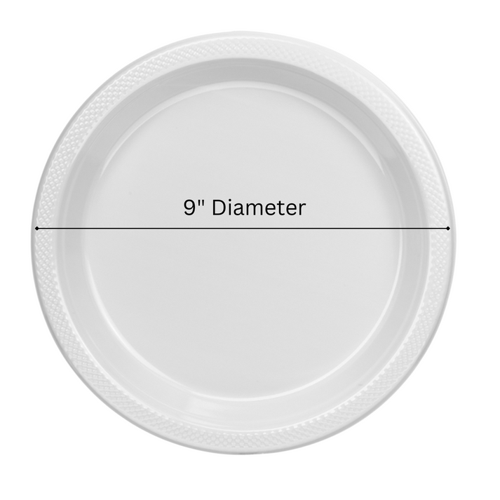 Disposable 9" White  Diner Plastic Plates