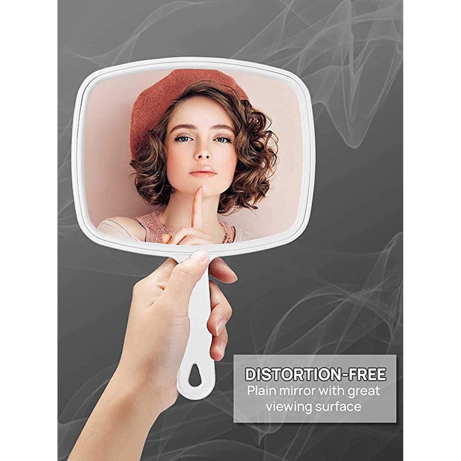 6.3" W x 9.6" L Hand Mirror, White Handheld Mirror: 1 Pack Holidays Gift Tools product image 5