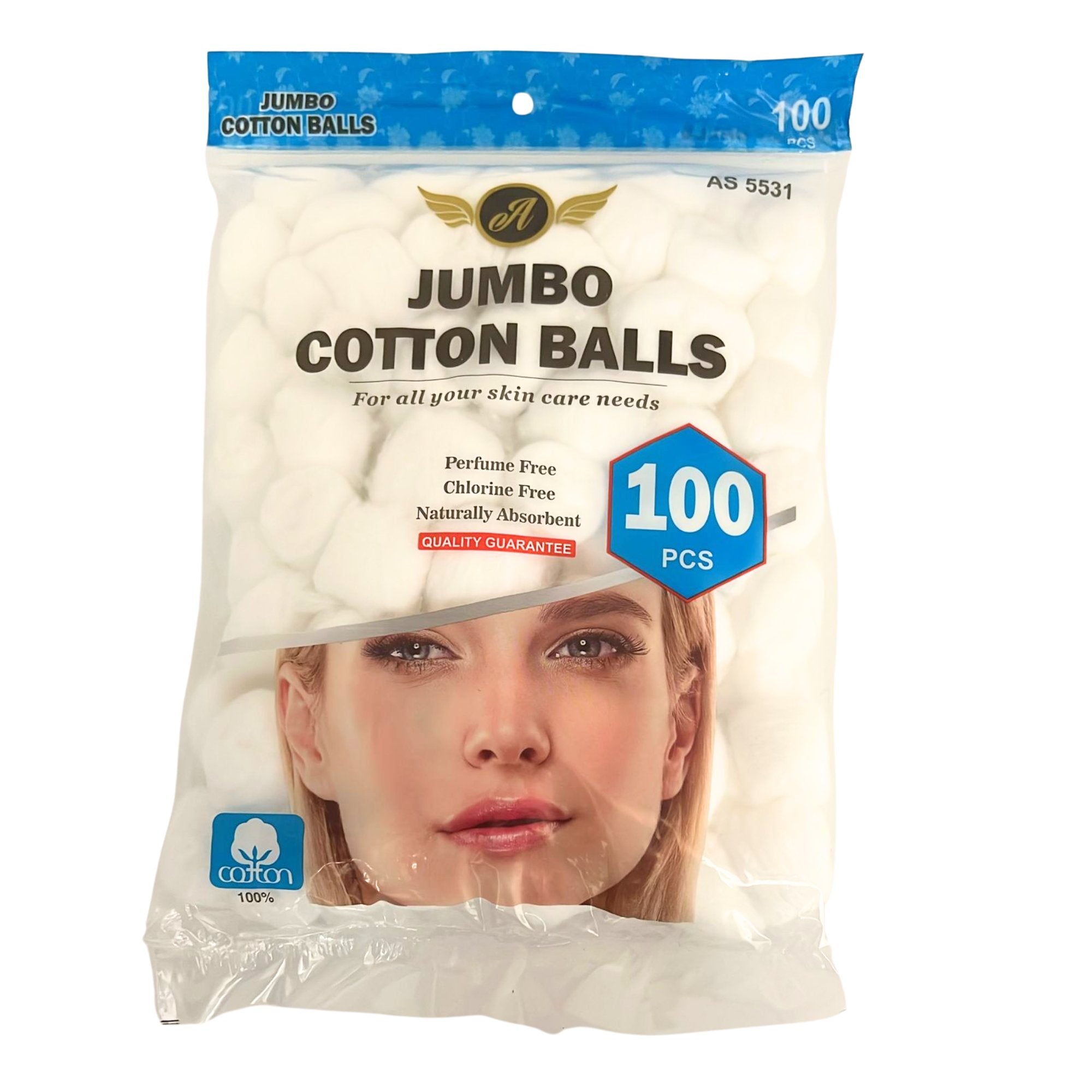 White Jumbo Cotton Balls: 100 Pack Personal Care Skin main product image