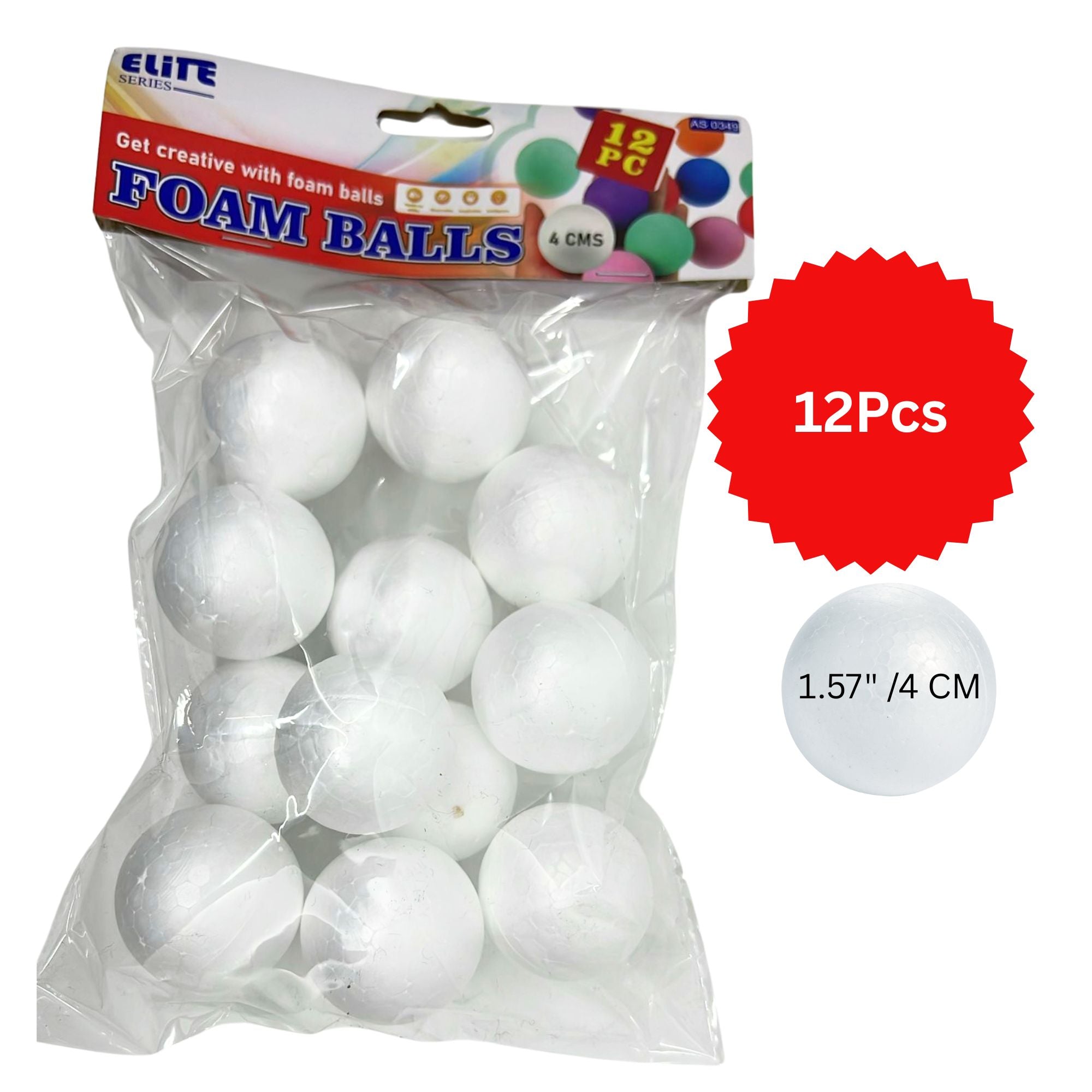 White Polystyrene Spheres Foam Balls for Crafts Craft Foam & Styrofoam DIY size and feature image