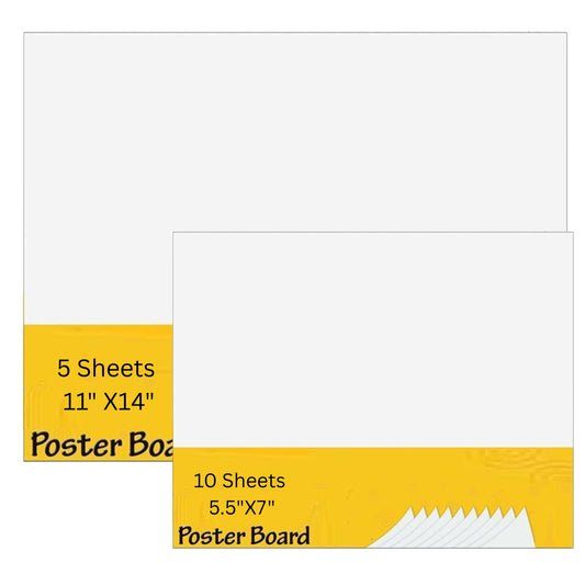 White Poster Board | 5.5x7 Inches for Display, Art & School Projects