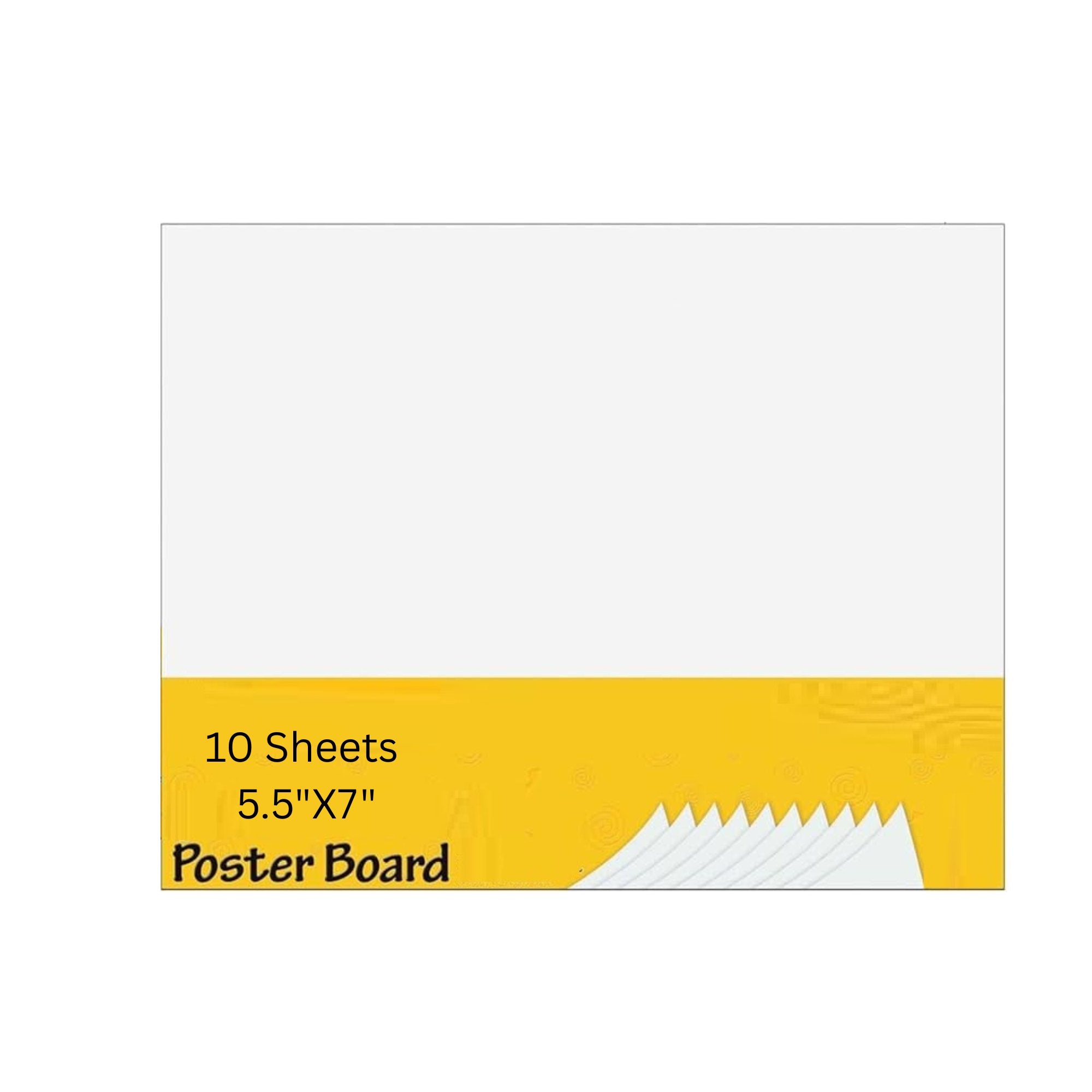 10 Sheets White Poster Board 5.5x7 Inches for Display, Art & School Projects: 1 Pack Poster Boards Book Paper main product