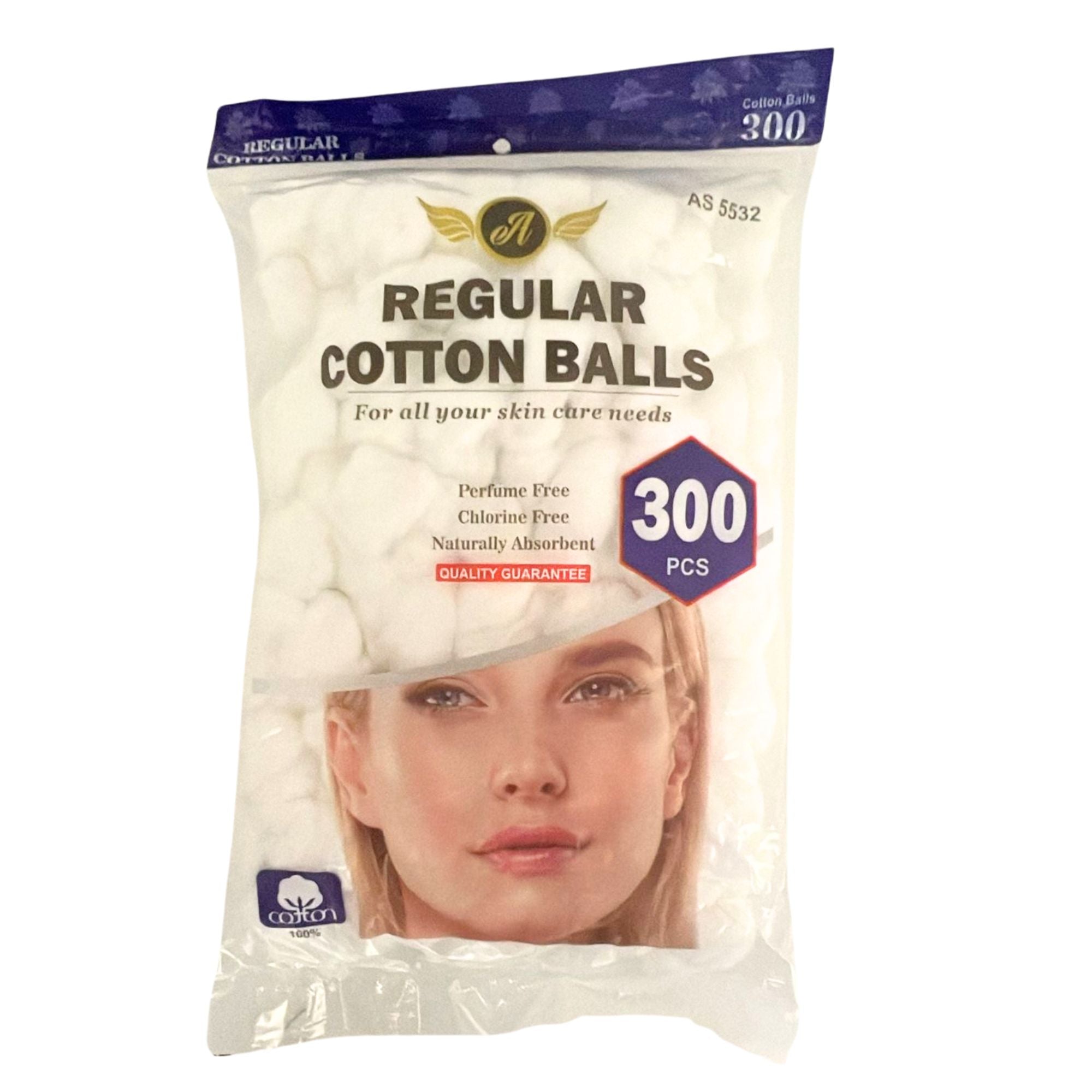 White Regular Cotton Balls: 300 Pack Personal Care Skin main product image