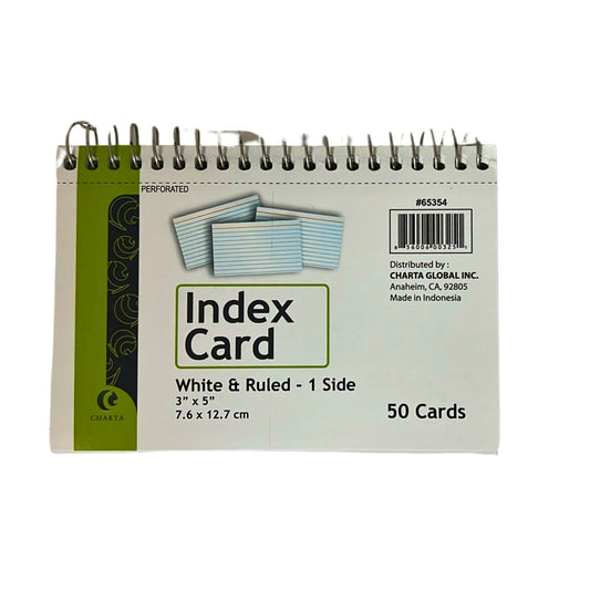  Inches White & Ruled Index Cards with Spiral Binding