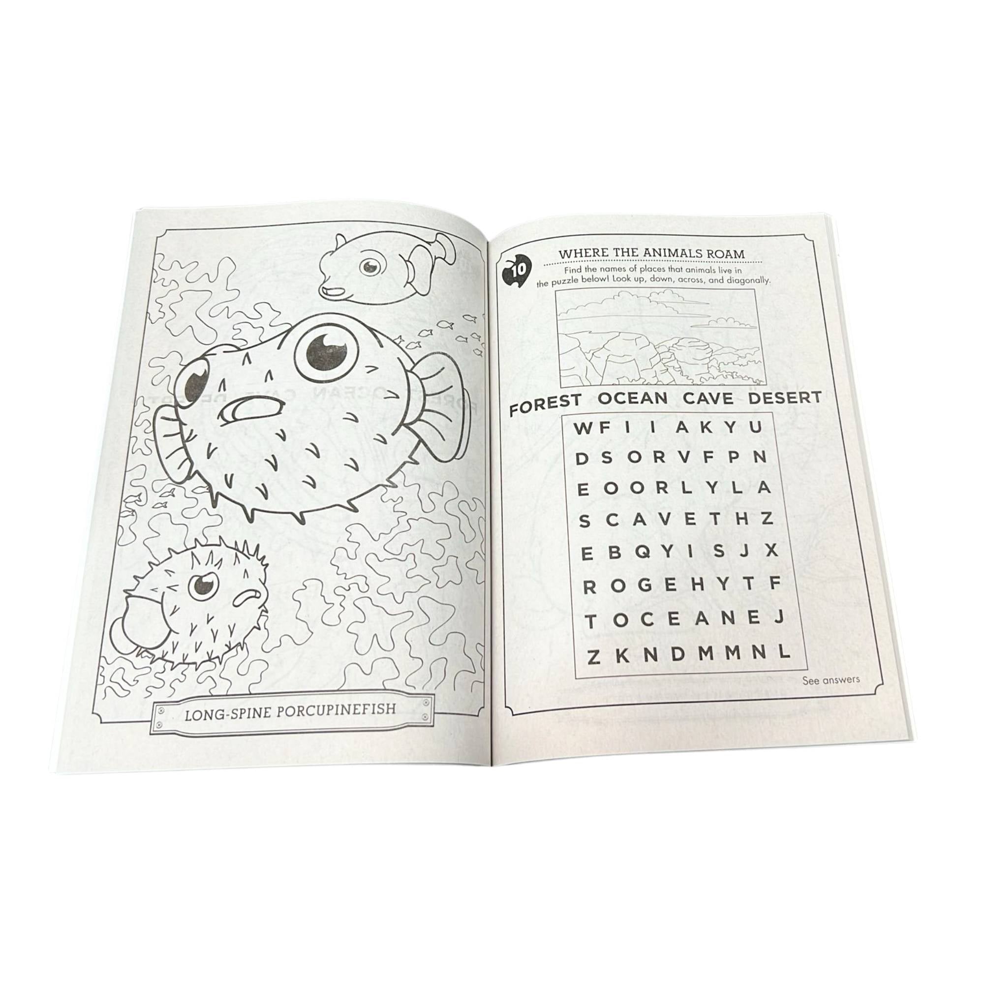 Wild Animal Kingdom Coloring & Activity Book – Kids Ages 4 to 8 Coloring Books & Pads size and feature image