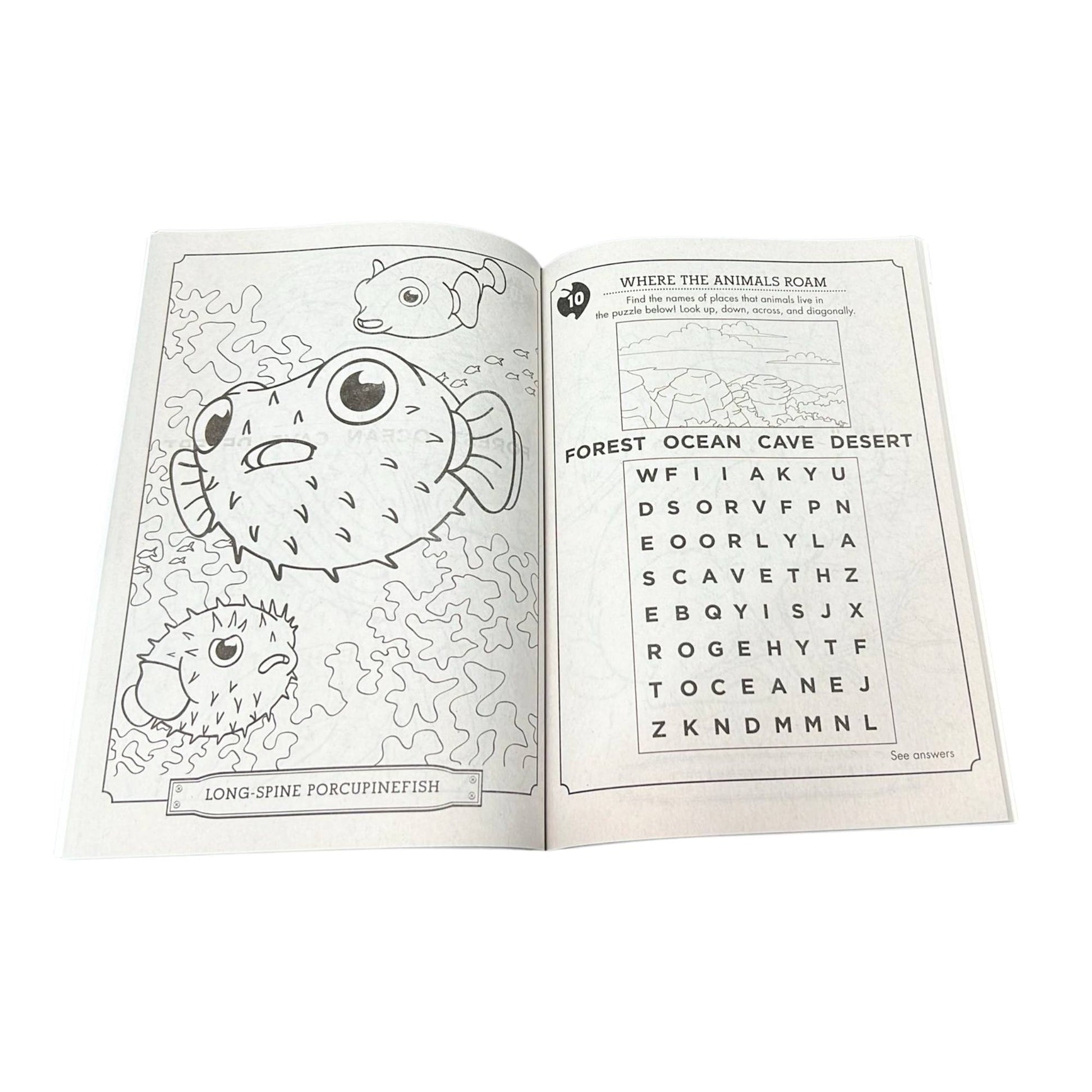 Wild Animal Kingdom Coloring & Activity Book – Kids Ages 4 to 8 Fun Learning Adventure Book