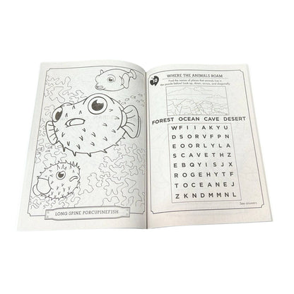 Wild Animal Kingdom Coloring & Activity Book – Kids Ages 4 to 8 Fun Learning Adventure Book