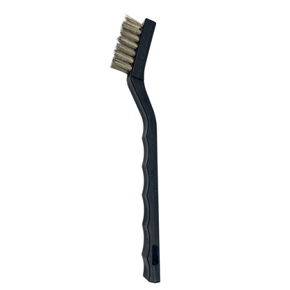 Brass, Stainlesssteel Multi-Purpose Wire Brush Set with Curved Handle Grip