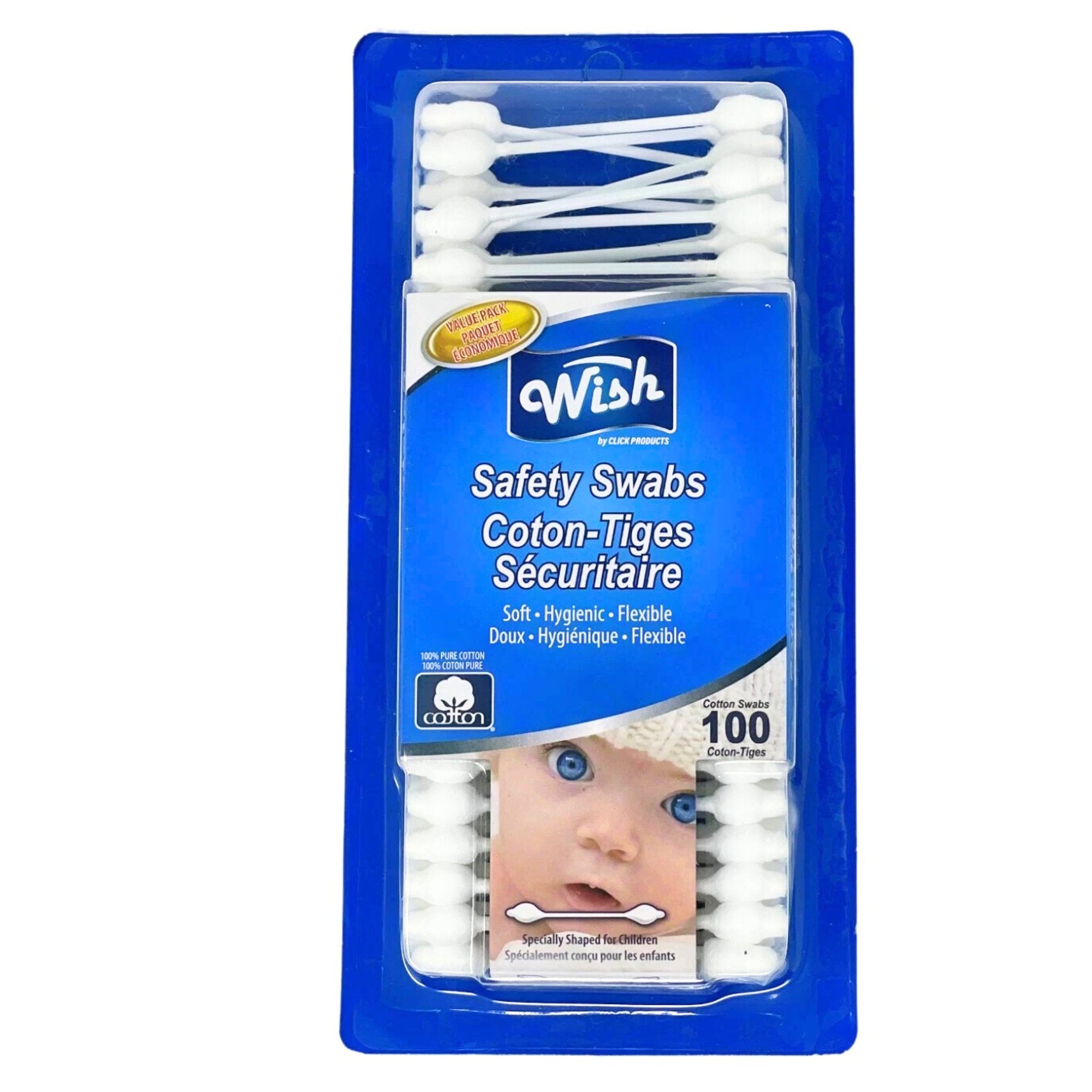 Wish Child Safe Safety Swabs Cotton Tiges: 100 Pack Cotton Swabs main product image
