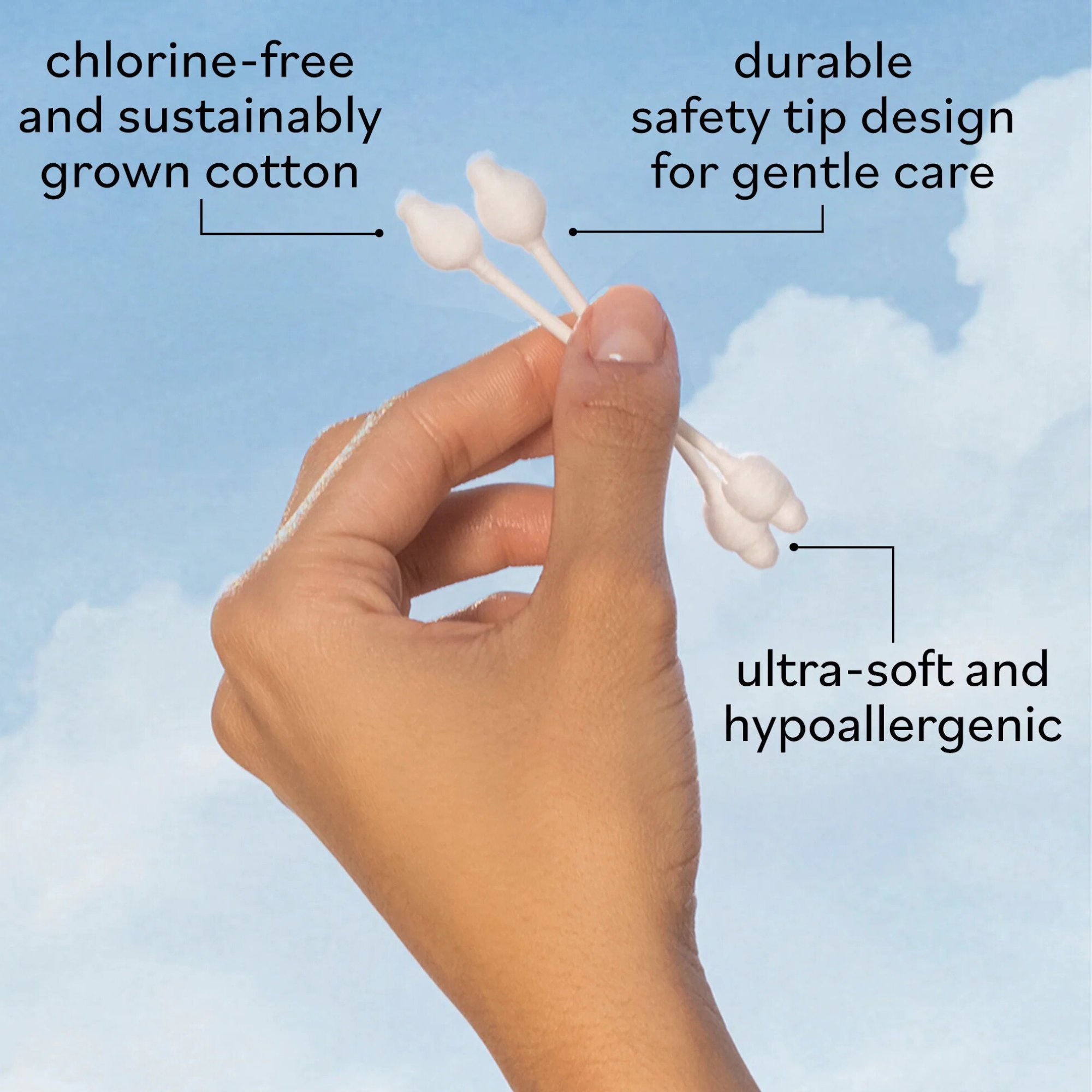 Wish Child Safe Safety Swabs Cotton Tiges: 100 Pack Cotton Swabs size and feature image