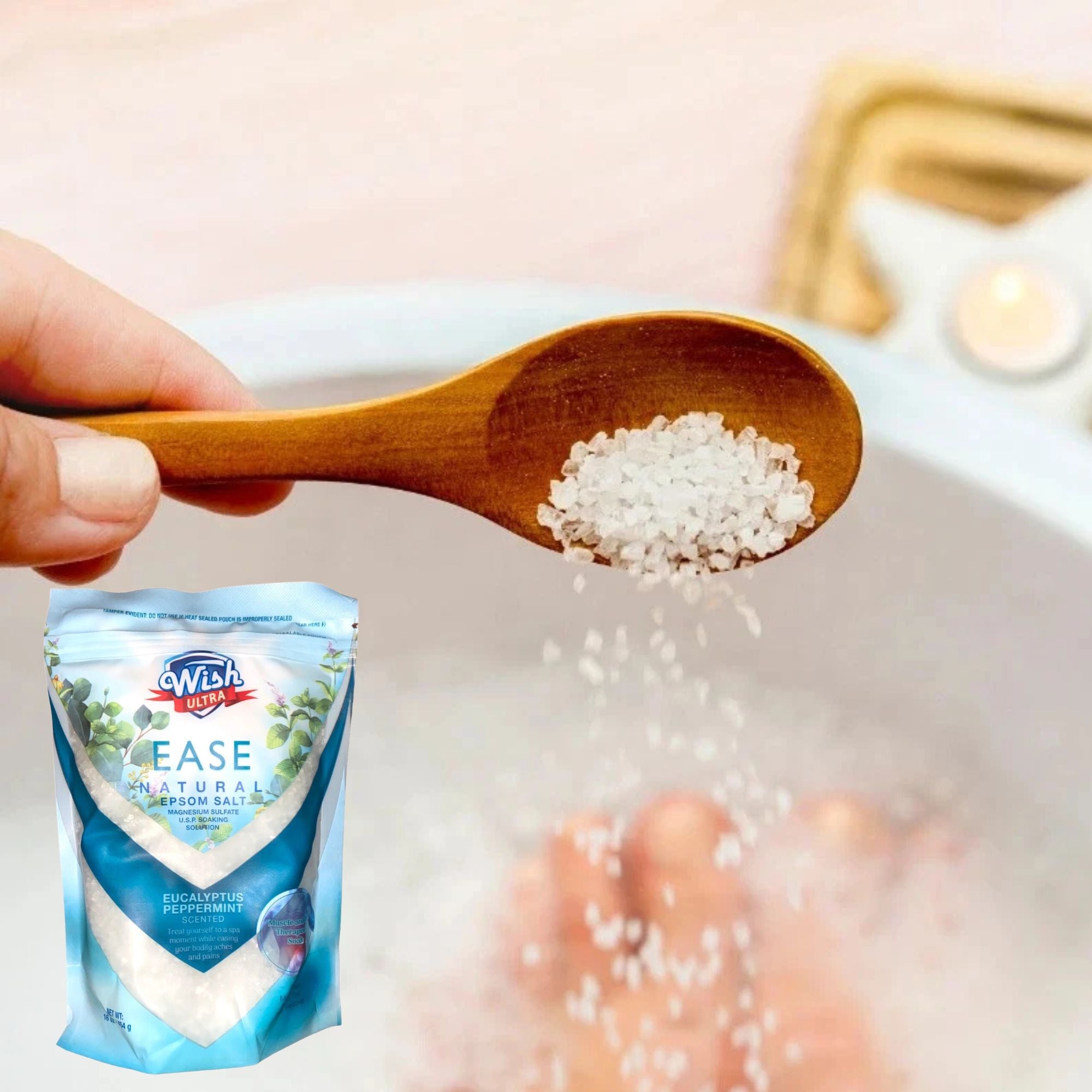 16oz Wish Ease Natural Epsom Salt :1 Pack Bath Additives Bath&Body Bathroom Epsom size and feature image