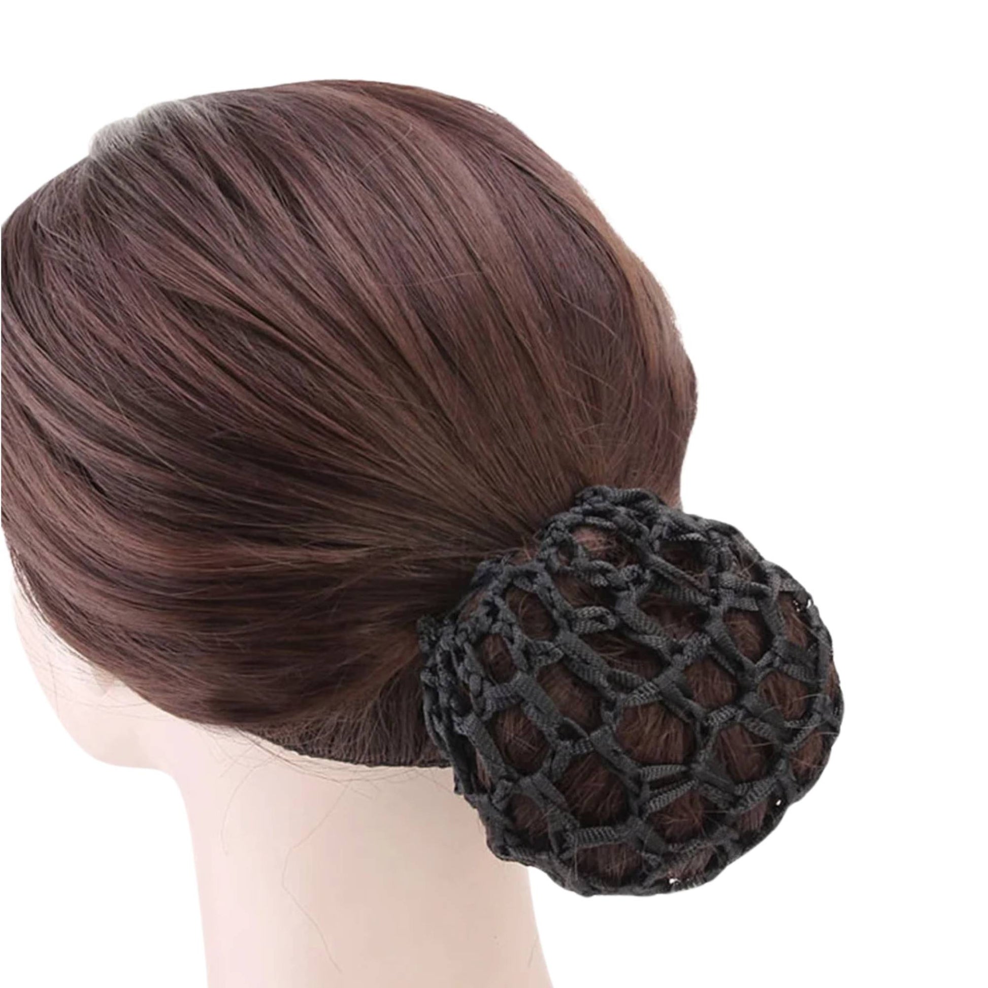 Women Ballet Dance Skating Snoods Hair Net Bun Cover Black