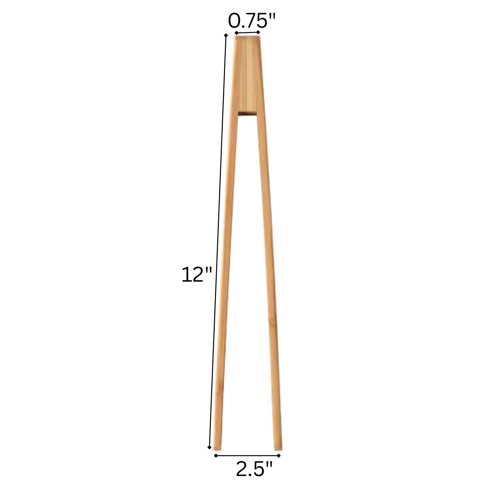 12" Bamboo Serving Tongs