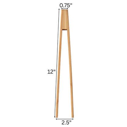 12" Bamboo Serving Tongs