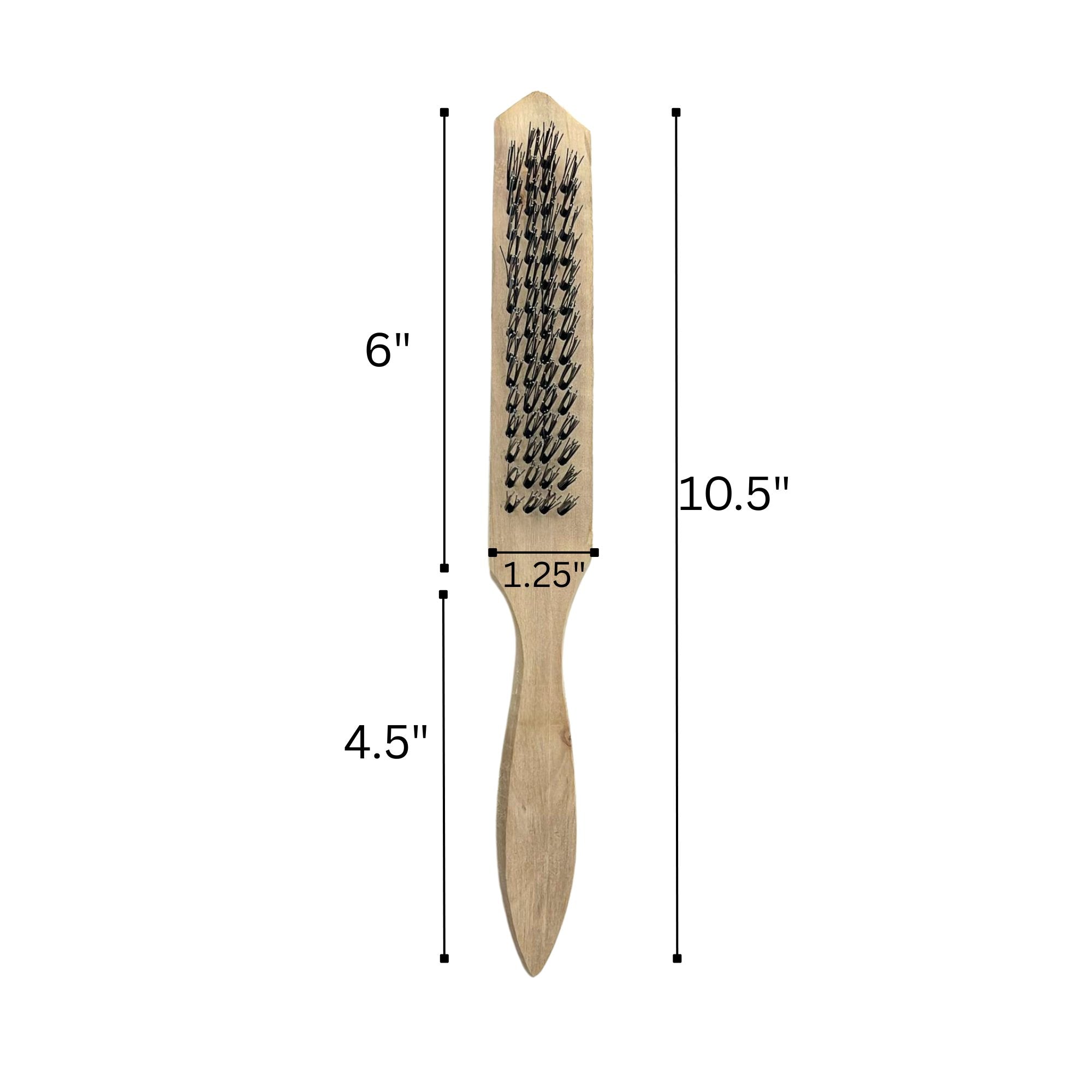 Multi Purpose Heavy Wire Brush Set with Wooden Curved Handle Grip: 1 Pack Paint Brushes Cleaning Accessories product detail