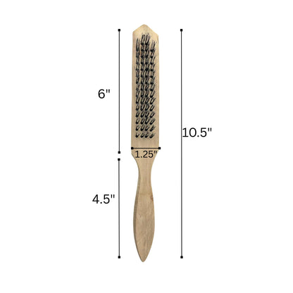 Multi-Purpose Wire Brush Set with Wooden Curved Handle Grip