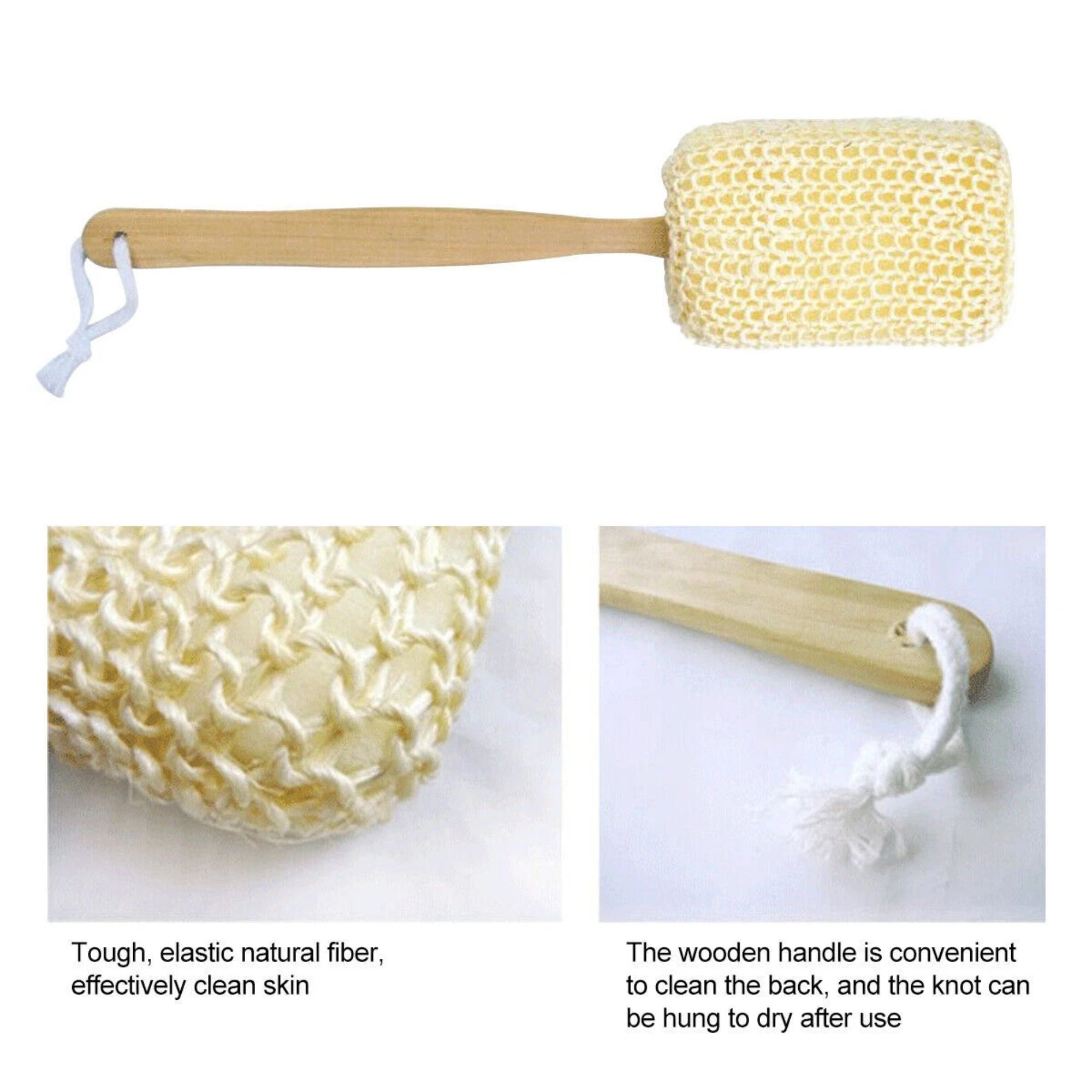 Long Handled Wooden Loofah Back Scrubber: 1 Pack Bath Sponges & Loofahs Bath Essentials Bathroom size and feature image