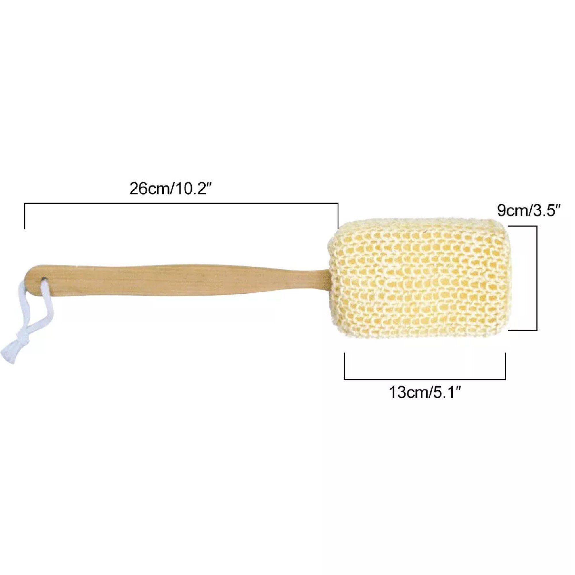Long Handled Wooden Loofah Back Scrubber: 1 Pack Bath Sponges & Loofahs Bath Essentials Bathroom product detail image