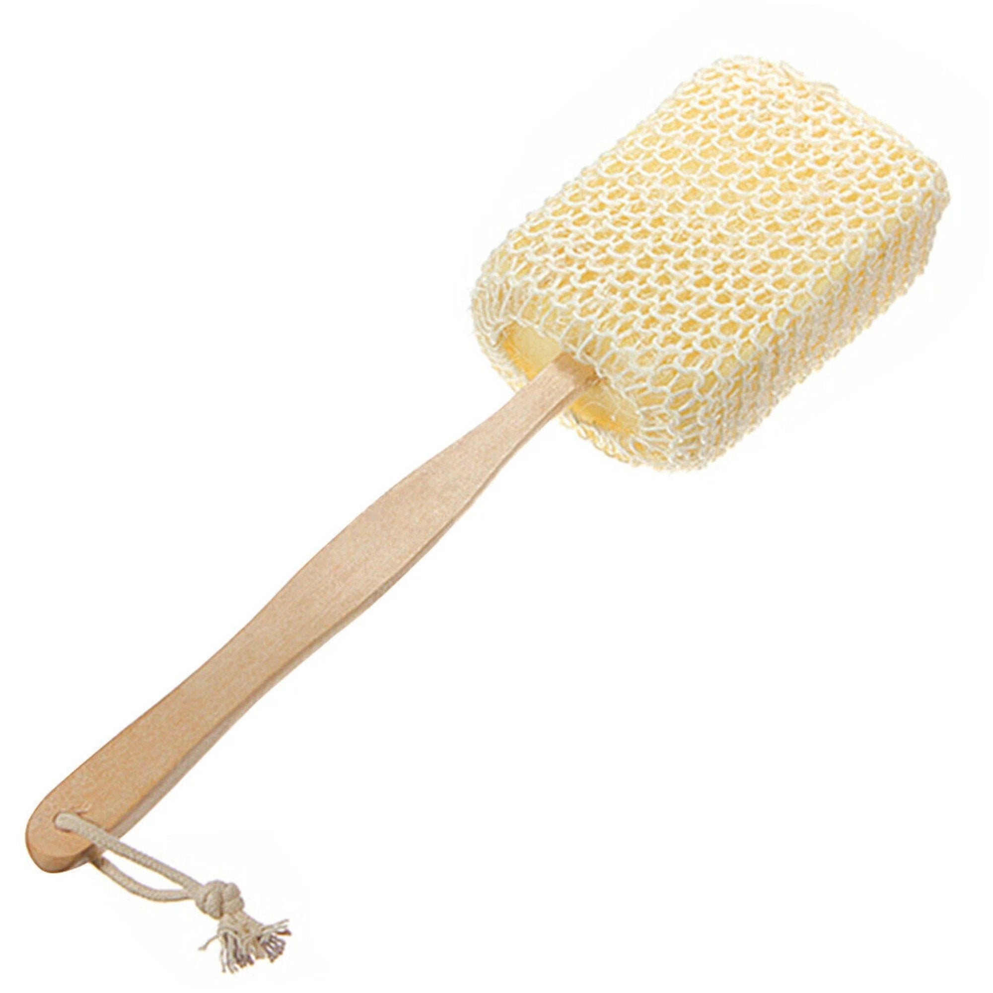 Long Handled Wooden Loofah Back Scrubber: 1 Pack Bath Sponges & Loofahs Bath Essentials Bathroom main product image