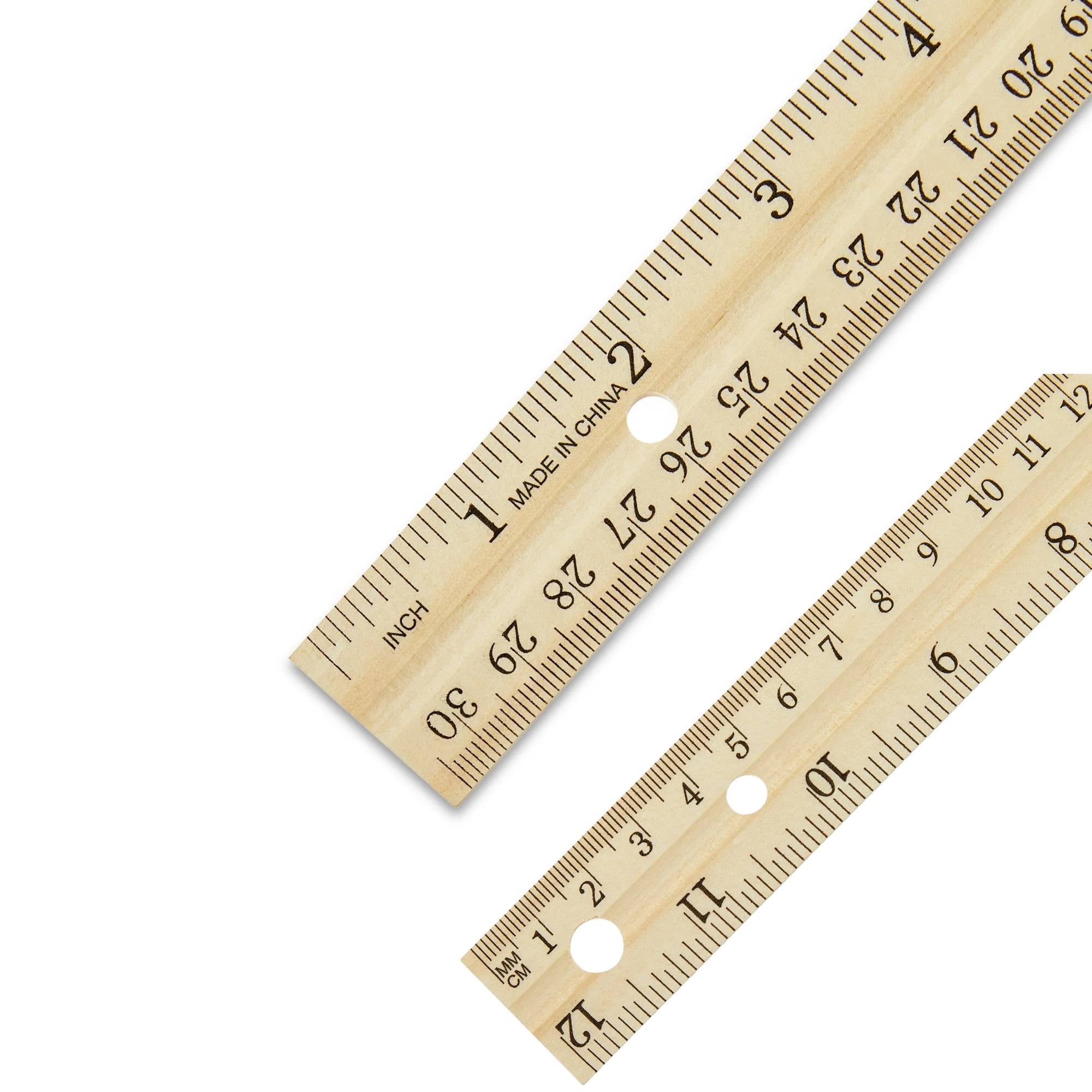 2 Inch / 30 cm Wooden Ruler: 2 Pack Rulers product detail image