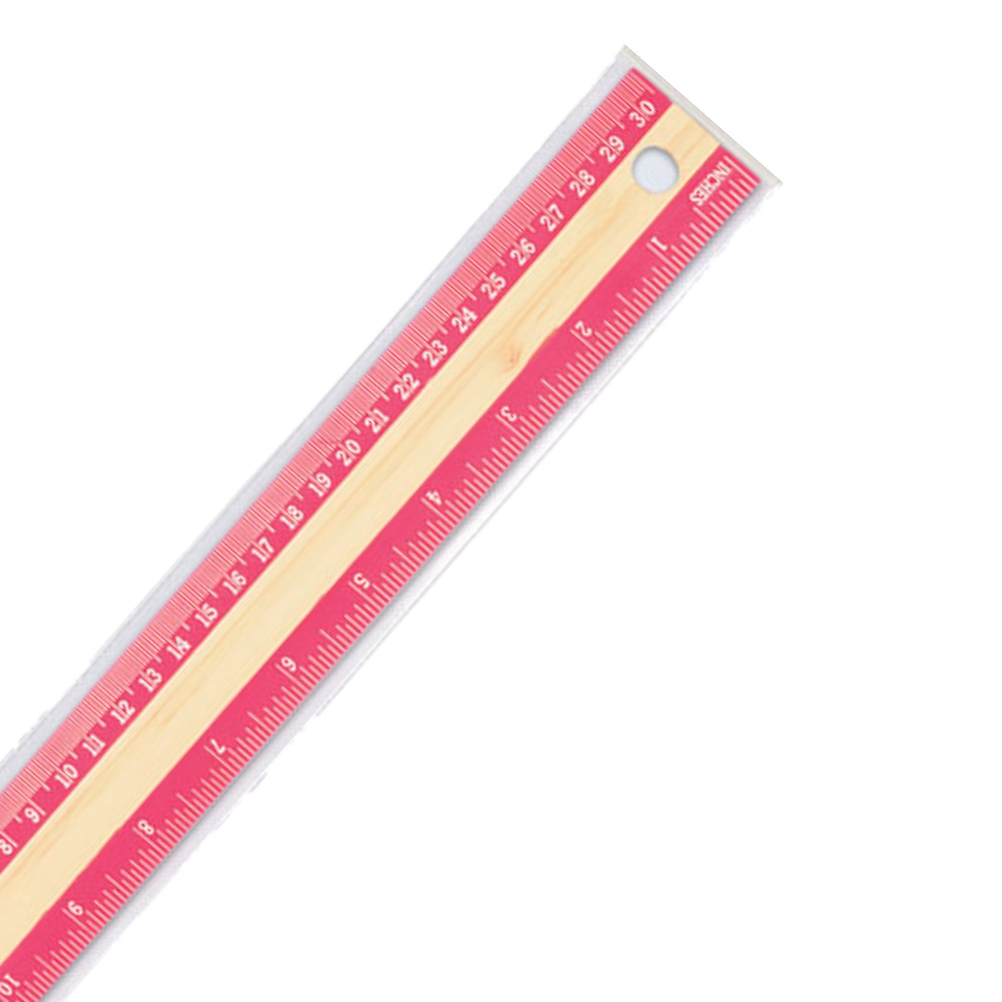 12 Inch / 30 cm Wooden Ruler with Colored Border: 1 Pack Rulers size and feature image