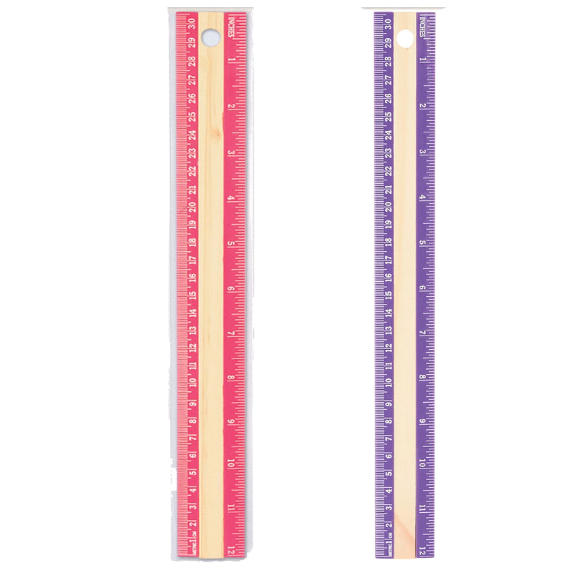 12 Inch / 30 cm Wooden Ruler with Colored Border: 1 Pack Rulers main product image