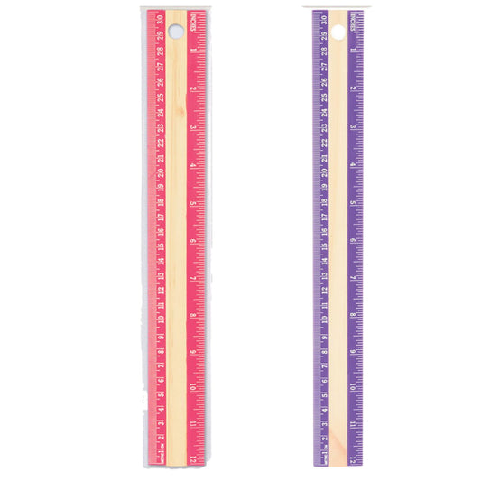 Wooden Ruler with Colored Border