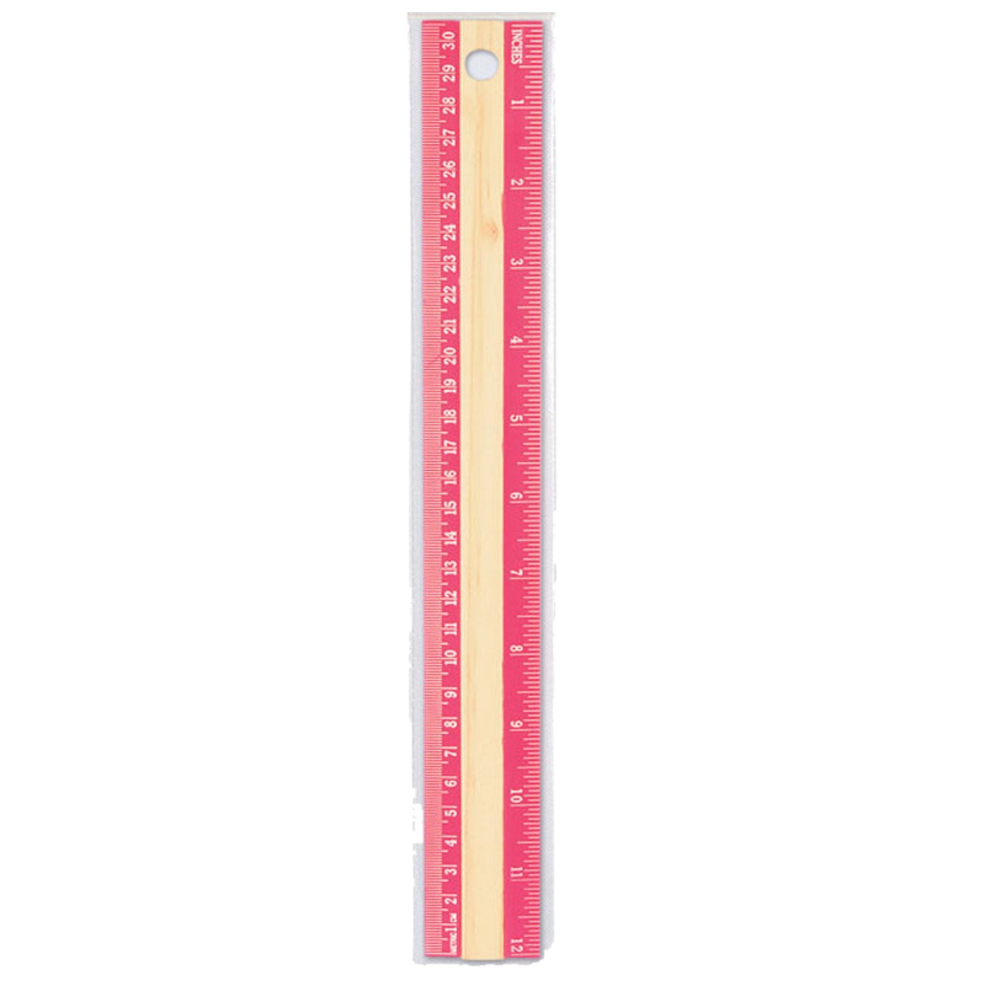 12 Inch / 30 cm Wooden Ruler with Colored Border: 1 Pack Rulers product detail image