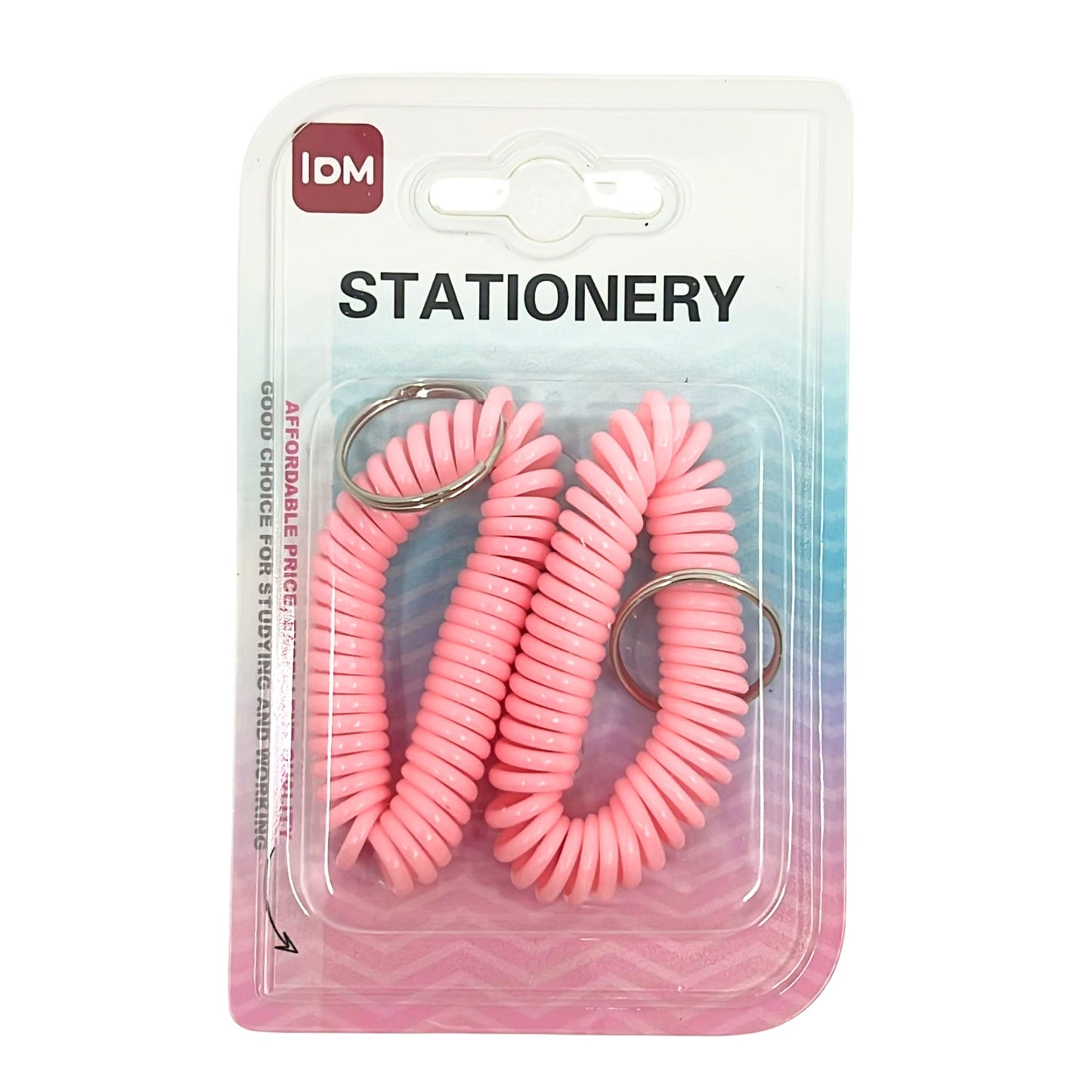 Spiral Wrist Coil Keychain with Steel Key Ring