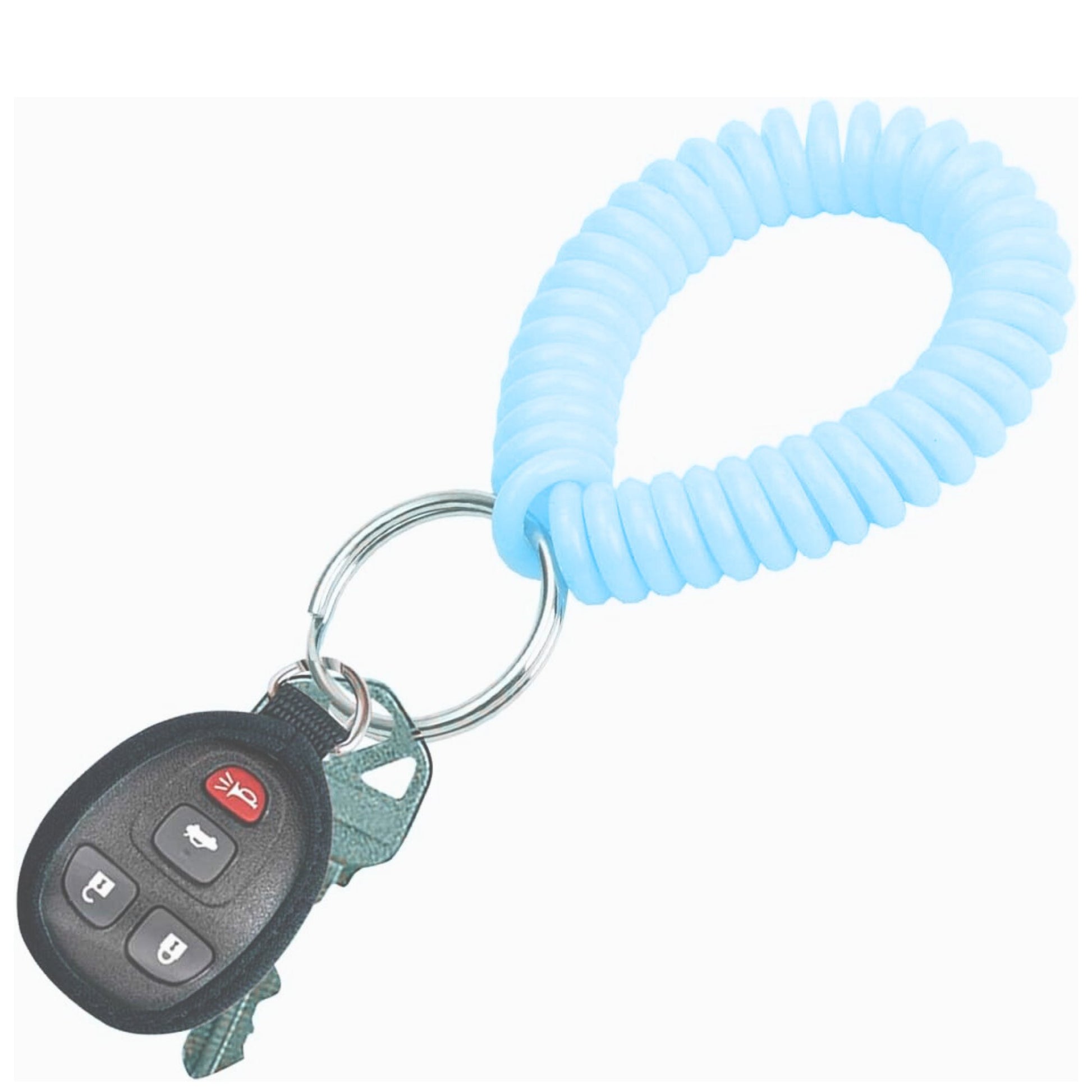 Spiral Wrist Coil Keychain with Steel Key Ring