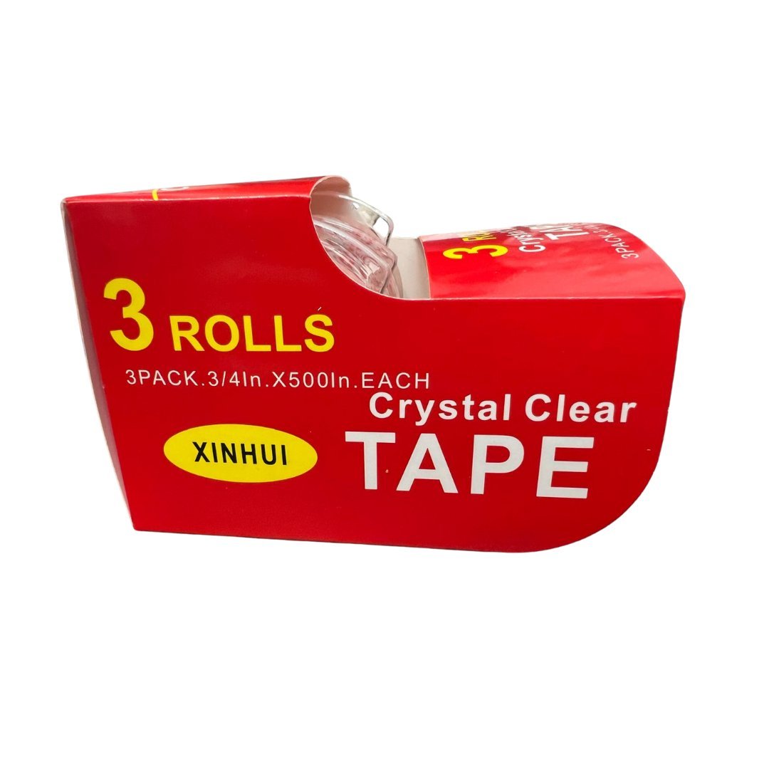 Xinhui Crystal Transparent Tape – 3 Rolls, 3/4" x 500 Inches Each: 3CT size and feature image