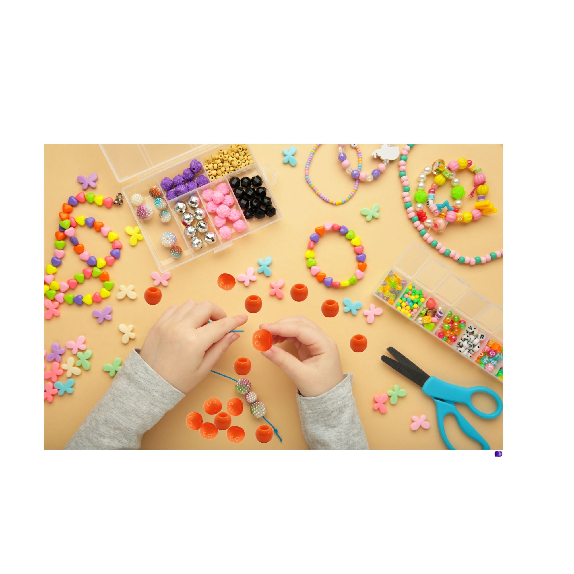 Deluxe Large Orange Bead Kit: 50 Pack Bead kit DIY lifestyle use image